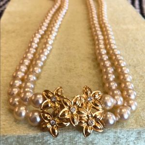 Nolan Miller Double Strand of Pearls w Enhancer